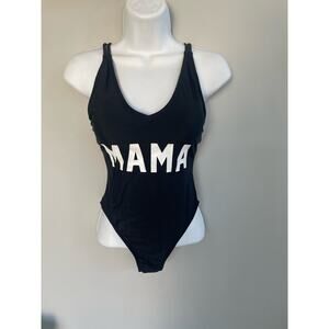 Mama Bathing Suit Swim Suit One Piece Black Size S Small NWOT